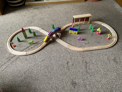 Wooden train track pieces - train, pieces.