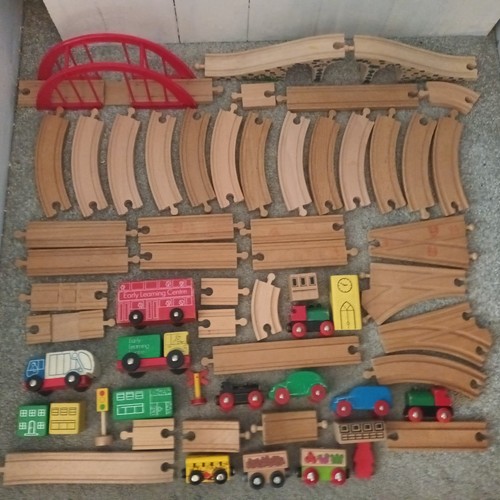 Wooden railway train track - train, s