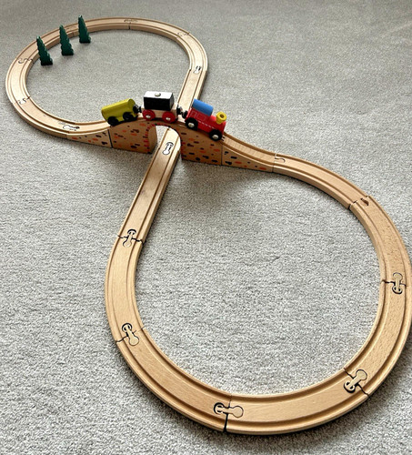Wooden toy railway - railway, train