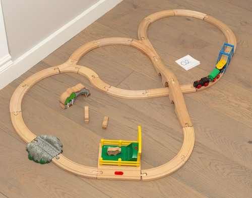Wooden train track set - train, with