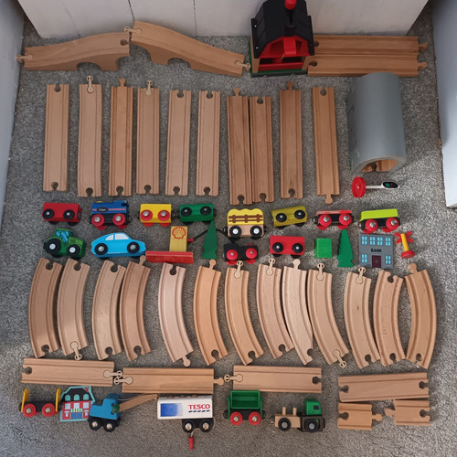 Wooden railway train track - railway,