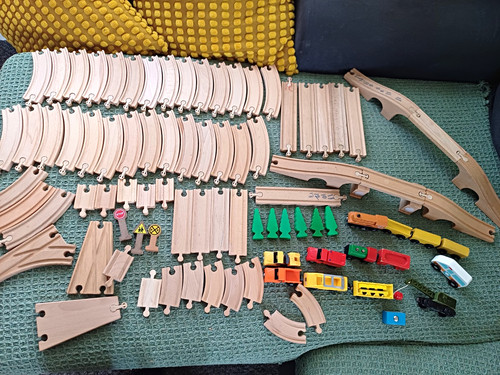 Wooden train track - train, lot