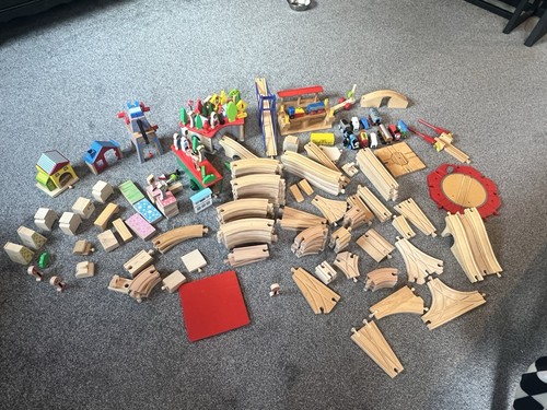 Job lot mixed wooden train - of,