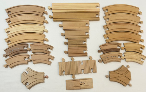 Wooden train track set x30 - train, of