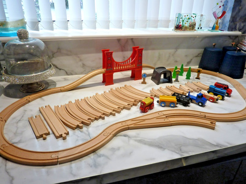 Wooden train track - wooden,