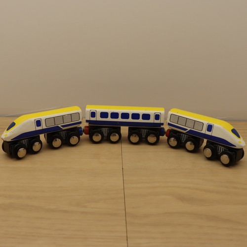 Wooden train track yellow - train, and