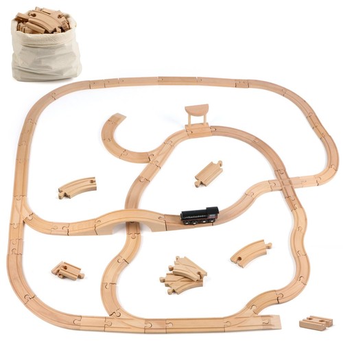 62pcs wooden train track - 62pcs,