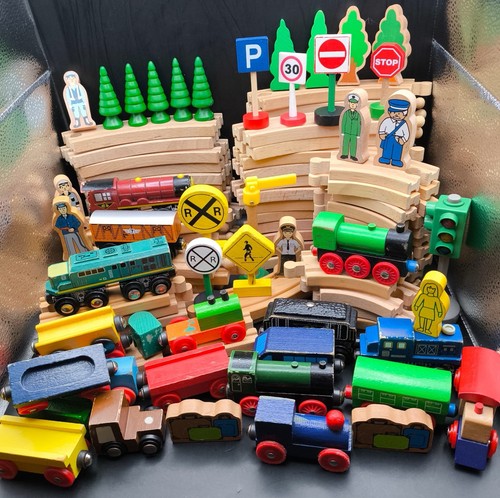 Large wooden railway train - large,