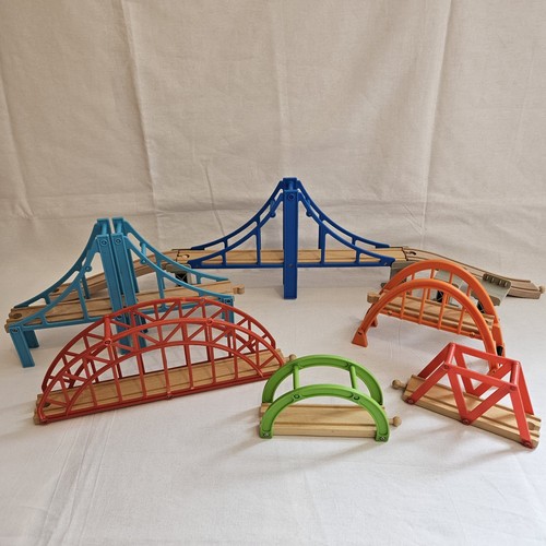 Wooden train track bridge - wooden,