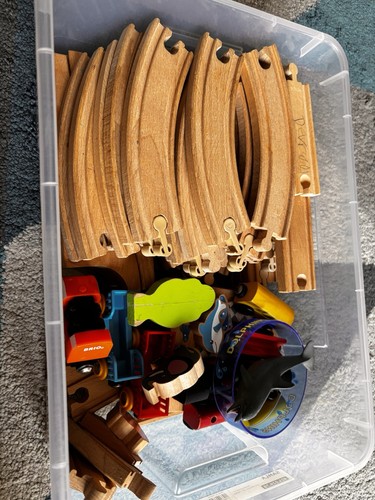 Wooden railway track and - railway, train