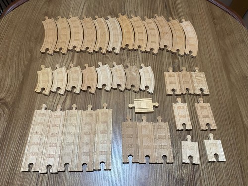 Wooden train track pieces - track,