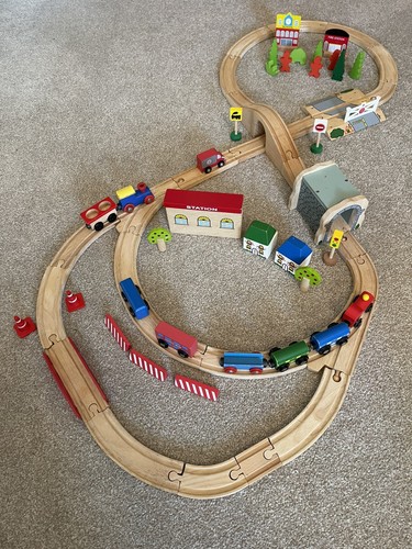 Wooden train set with - with, track
