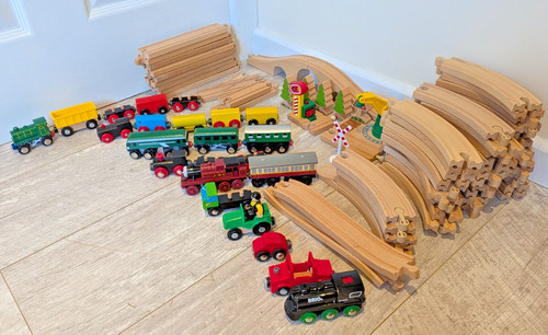Wooden train track set - train,