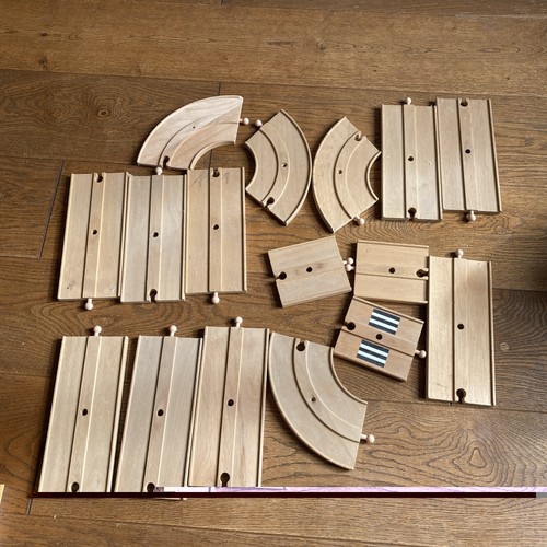 Wooden train track road set - wooden,