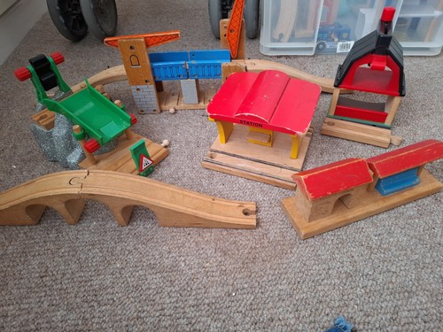 Wooden train track building - track,