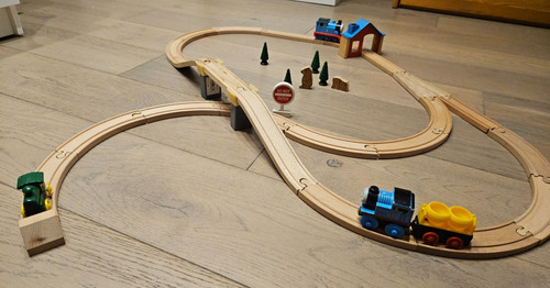 Wooden train track - train,