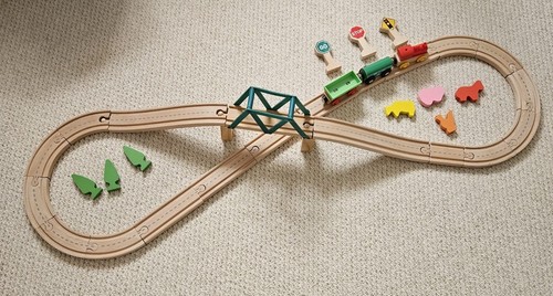 Wooden train track road - train,