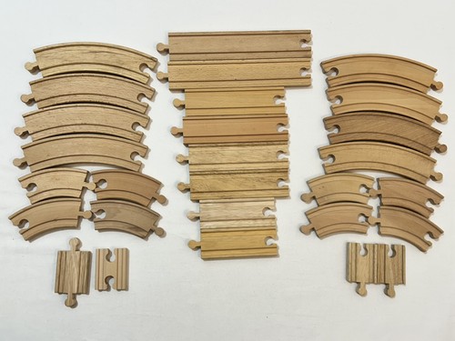 Wooden train track set x28 - wooden,