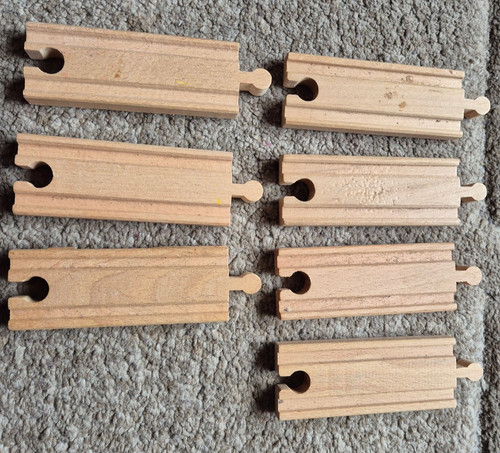 Wooden train track straights - wooden,