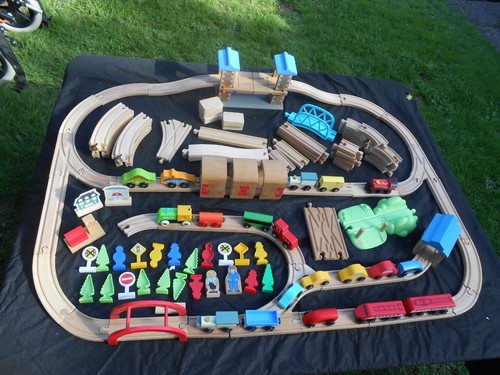 Wooden railway track and - track,