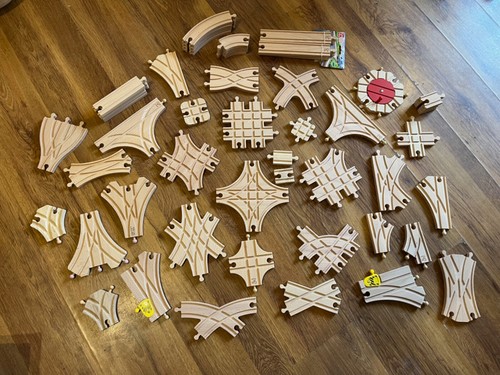 New wooden train track - train,