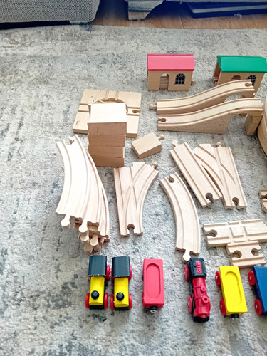 Wooden train track set - train,
