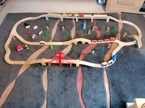 Large wooden train - wooden, bundle