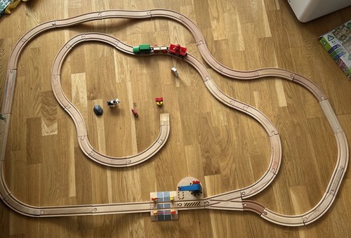 Wooden construction train set - construction,