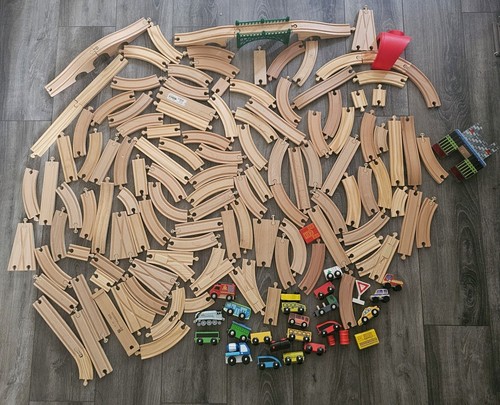 Large wooden railway train set - wooden,