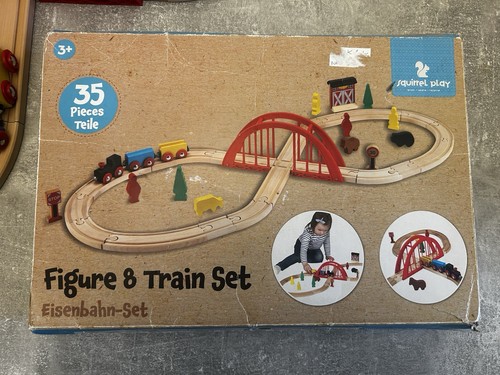 Wooden railway track set - wooden, 35