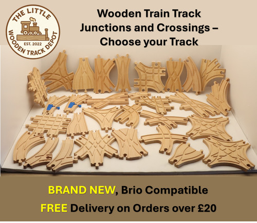 Wooden train track junctions - wooden, &
