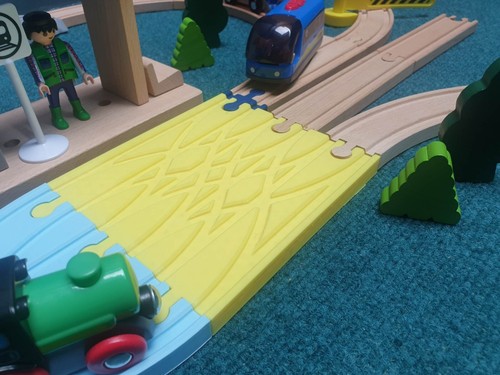 Wooden train track station - train,