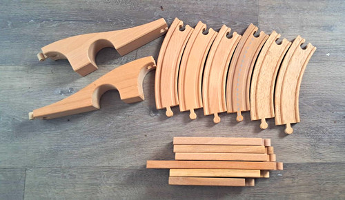 Wooden toy train track - train,