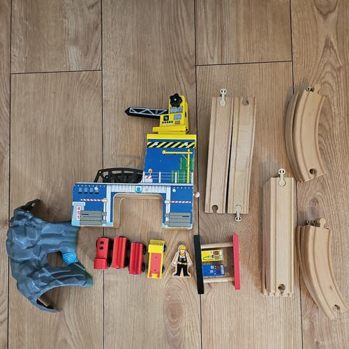 Wooden train track red engine - wooden,