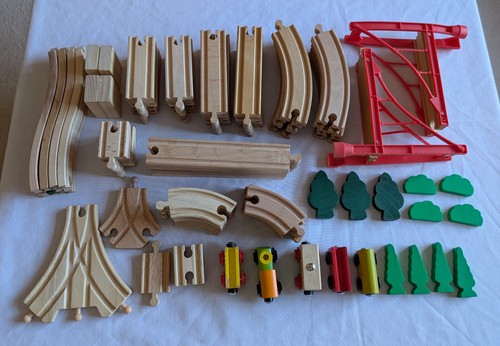 Wooden train railway - , bundle