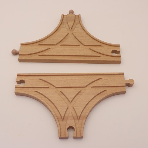 Wooden train track junction - wooden, t