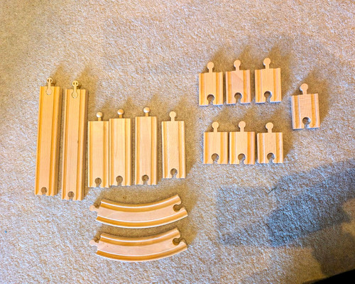 Wooden train track pieces - track,