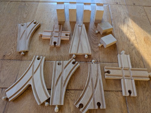 Wooden train track junctions - train,