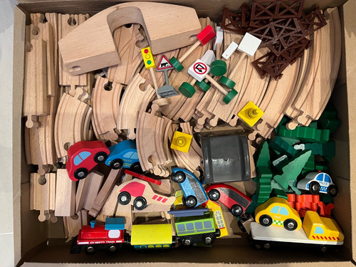 Wooden train track and