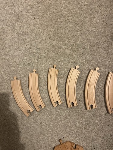 Wooden train track pieces - wooden, 7”