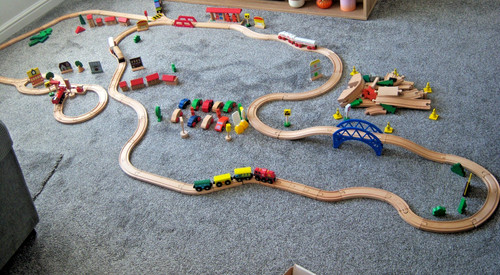 Wooden train track - wooden, with