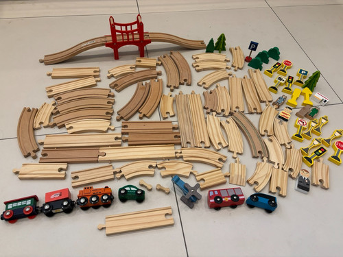 Wooden train track set - wooden,