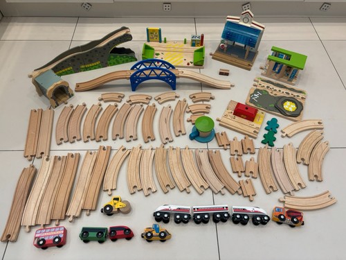 Wooden train track - track, set