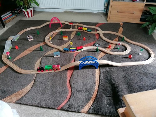 Large wooden train bundle - train,