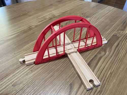 Wooden train track - track, bridge