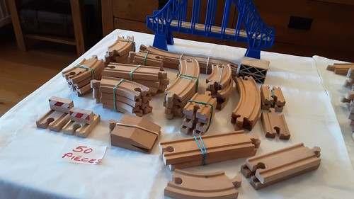 Wooden train track with - wooden,