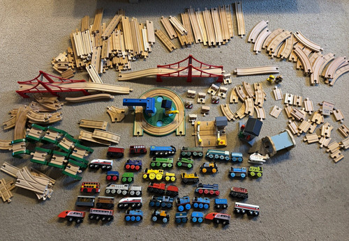 Large wooden train track - wooden,