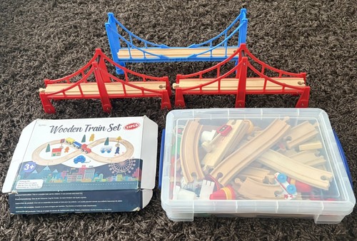 Wooden train track set - wooden,