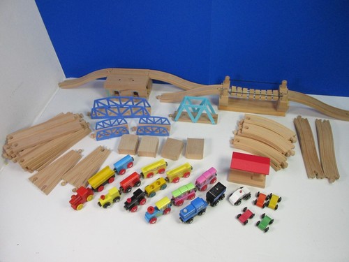 Wooden train railway lot set - lot,
