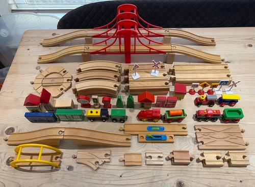 Wooden railway track - track, &
